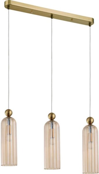 Полилей на кабел PIEGA 3xE14/40W/230V месинг/опушено бежово
