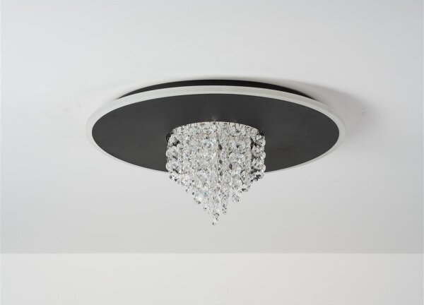 Searchlight 21126-32BK - LED димируема таванна лампа DELUGE 20W/230V Ø 31,5 см, черна