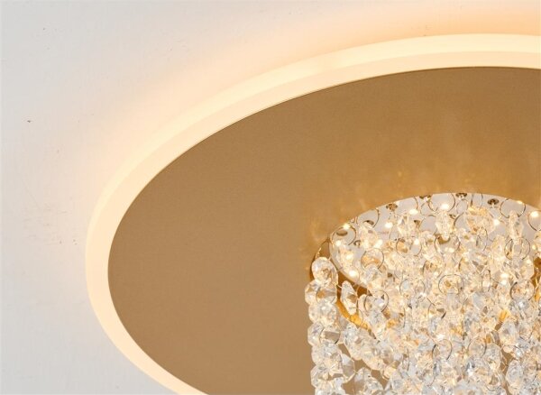 Searchlight 21126-32GO - LED димируемо таванно осветително тяло DELUGE 20W/230V Ø 31,5 см златно