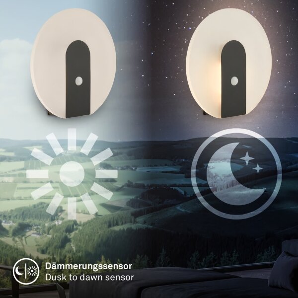 Briloner 3889015 - Презареждаема стенна LED лампа със сензор TARO LED/2,5W/5V 1800 mAh черна