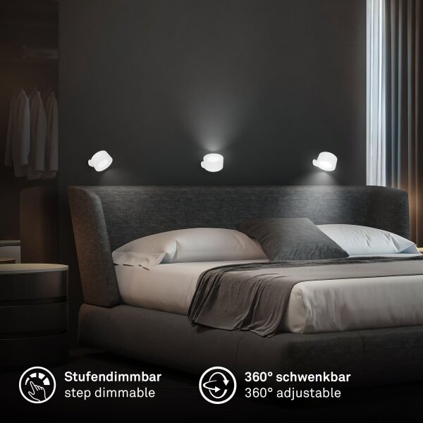 Briloner 3896016 - Димируемо презареждаемо настенно LED осветително тяло TARI LED/1,6W/5V 1500 mAh бяло