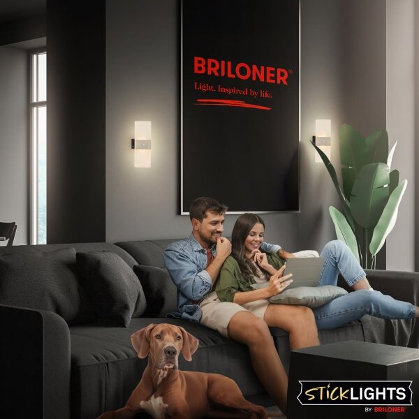 Briloner 3888012 - LED презареждаема стенна лампа със сензор AURA LED/2,5W/5V 1800 mAh матова