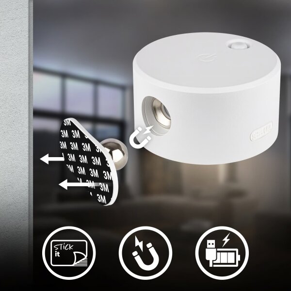 Briloner 3896016 - Димируемо презареждаемо настенно LED осветително тяло TARI LED/1,6W/5V 1500 mAh бяло