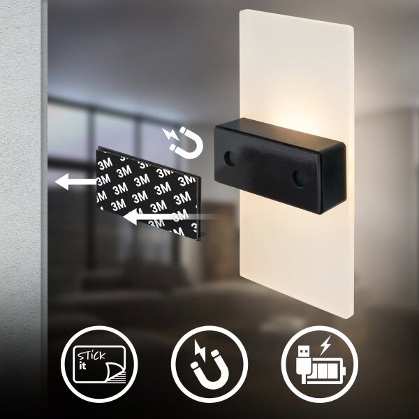 Briloner 3888012 - LED презареждаема стенна лампа със сензор AURA LED/2,5W/5V 1800 mAh матова