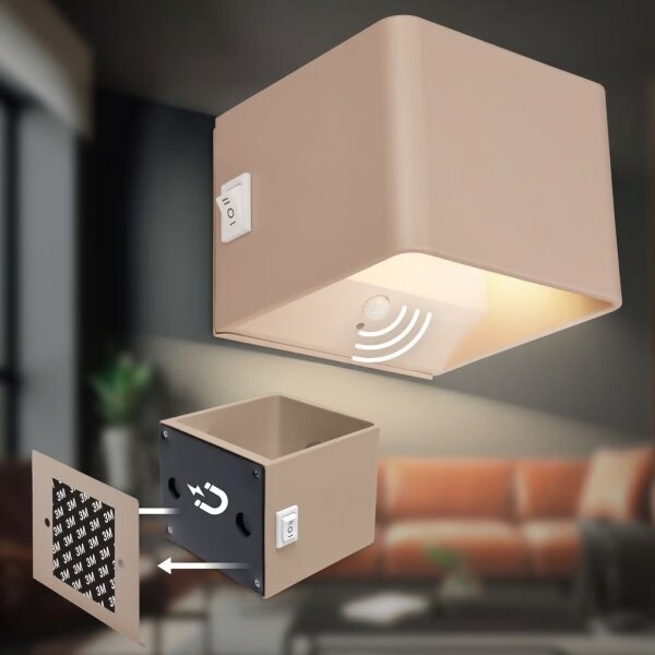 Briloner 3879011 - LED акумулаторно стенно осветително тяло със сензор BORRA LED/1,5W/5V 3600 mAh бежово