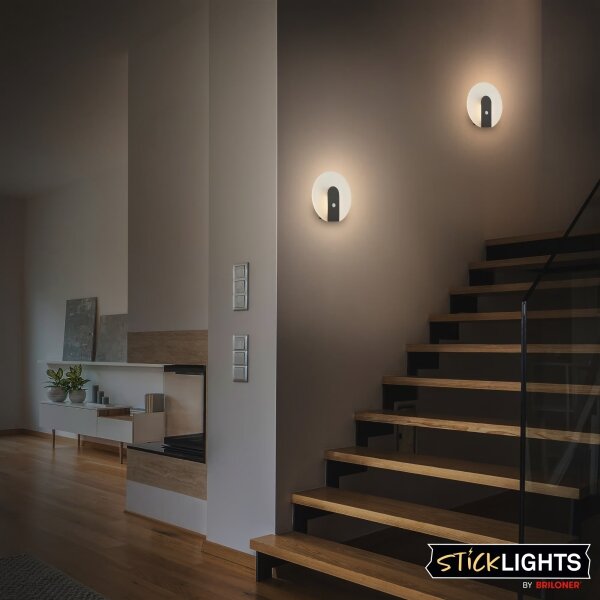 Briloner 3889015 - Презареждаема стенна LED лампа със сензор TARO LED/2,5W/5V 1800 mAh черна