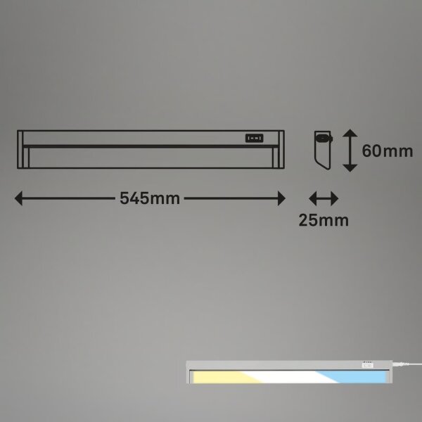 Brilo - LED подшкафно осветително тяло LED/6W/230V 2700/4000/6500K 54,5 см сребристо