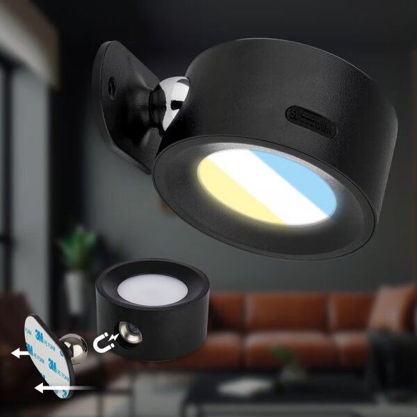 Briloner 3896015 - димируема акумулаторна LED стенна лампа TARI LED/1,6W/5V 1500 mAh черна