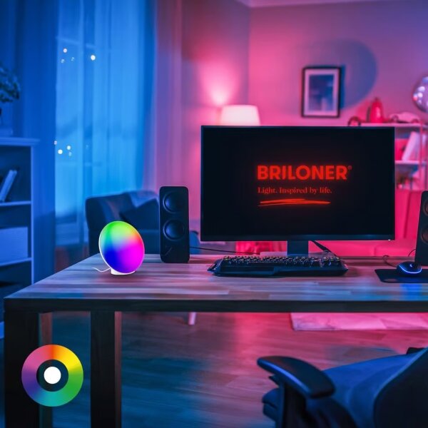 Brilo - LED RGBIC димируема настолна лампа TARA LED/6W/230V 3000-6500K бяла + ДУ