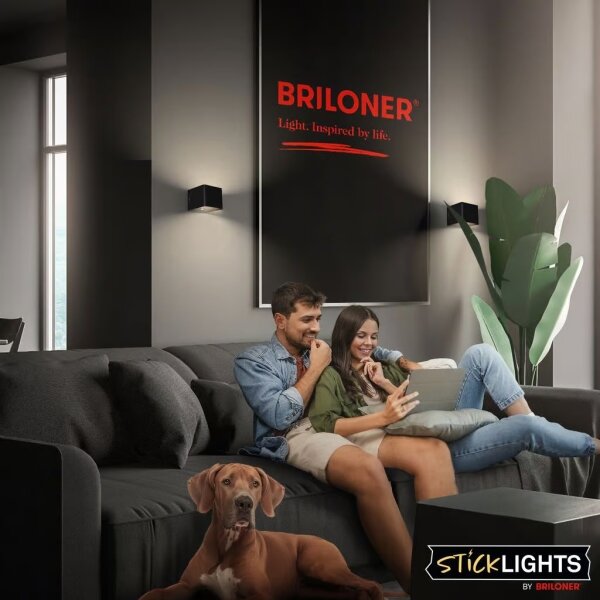 Briloner 3879015 - презареждаема стенна лампа LED със сензор BORRA LED/1,5W/5V 3600 mAh черна