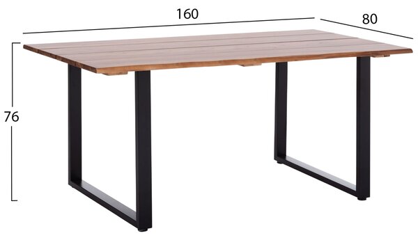 Трапезна маса FRIGGO акациево дърво дебелина на повърхността 2.6cm- 160x80x76h