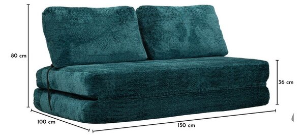 Тюркоазен сгъваем диван от букле 150 cm Faster – Mauro Ferretti
