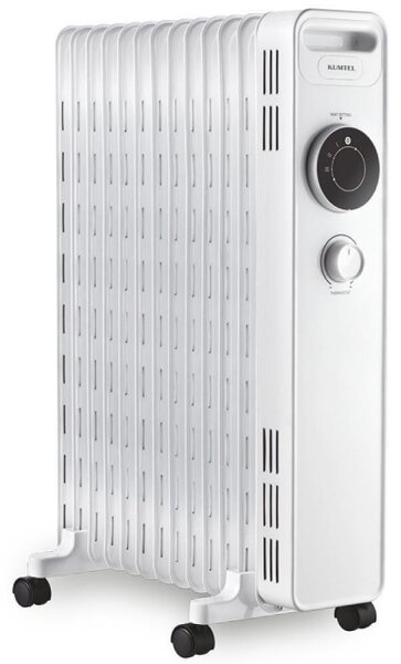 Маслен радиатор Kumtel KUM-1240S, 2500 W, 3 степени, До 30m2, Термостат, Бял