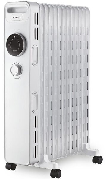 Маслен радиатор Kumtel KUM-1240S, 2500 W, 3 степени, До 30m2, Термостат, Бял