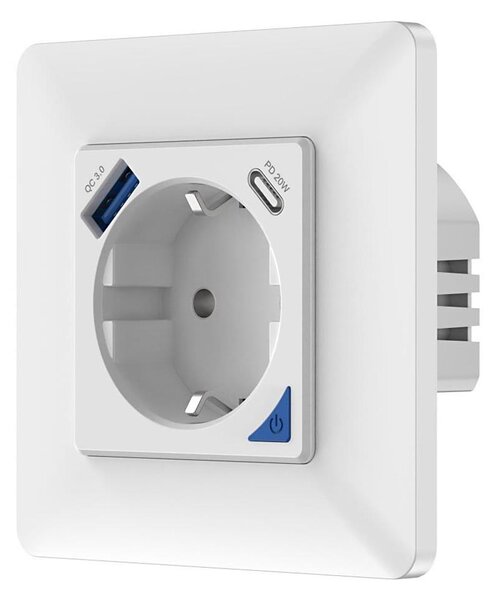 Immax NEO 07801L - Умен контакт 16A/230V + USB-A + USB-C Tuya SCHUKO