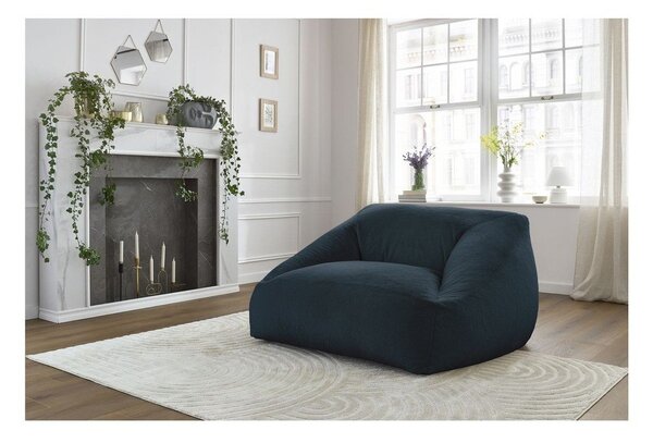Тъмносин пуф от изкуствен косъм Lilibet – Bobochic Paris
