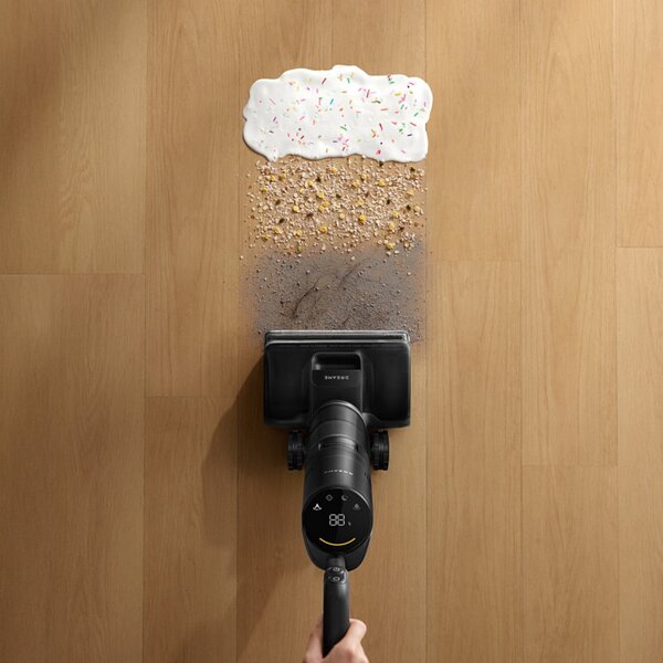 Вертикална прахосмукачка и моп Dreame H12 Pro FlexReach HHR44A, 400W, 18000Pa, 50 мин, 4 режима, Измиване при 90°C, Самопочистване & Самоподсушаване, LED дисплей, Черен