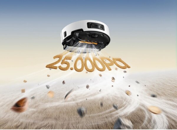 Прахосмукачка робот Dreame Aqua 10 Ultra Track RLR81CE-WH, 25000 Pa, 200 мин, 3.5/4 л, Сухо/мокро, AI камери, VersaLift DToF, Автоматично почистване на моп при 100°C, Бял