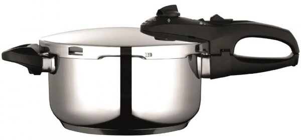 Комплект 2 бр тенджери под налягане Fagor Duo 4+6L, 22 см, 60/100 kPa, Вътрешна маркировка, IMPAKSTEEL дъно, 5 защити, Индукция, Сребрист
