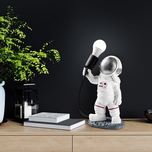 Детска лампа ASTRONAUT 1xE27/40W/230V сребриста/бяла