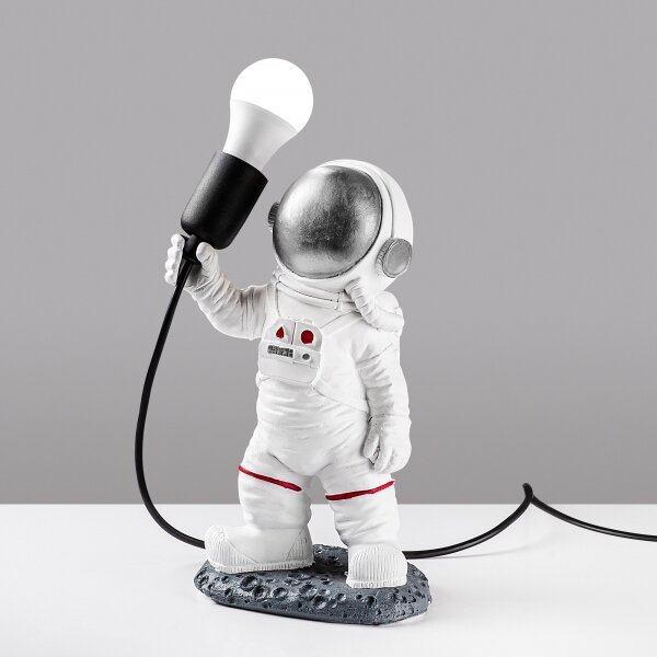 Детска лампа ASTRONAUT 1xE27/40W/230V сребриста/бяла