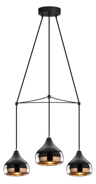 Полилей на кабел YILDO 3xE27/40W/230V черен/меден