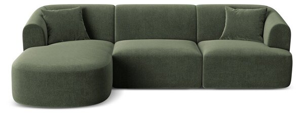 Зелен кадифен ъглов диван (ляв ъгъл) Campi – Cosmopolitan Design