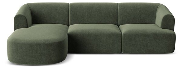 Зелен кадифен ъглов диван (ляв ъгъл) Campi – Cosmopolitan Design