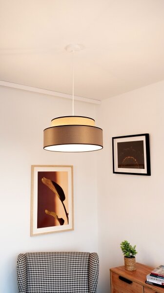 Пендел GRACE 1xE27/60W/230V Ø 40 см бежов/кафяв