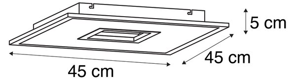 Дизайнерска таванна лампа бяла 45 см с LED и димер RGB - Плочка