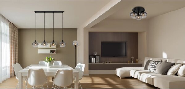 Globo 15548-3D - Полилей за повърхностен монтаж MAXY 3xE27/40W/230V черен