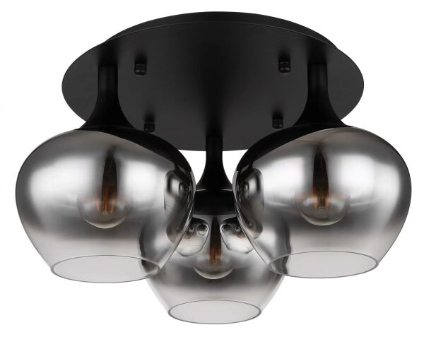 Globo 15548-3D - Полилей за повърхностен монтаж MAXY 3xE27/40W/230V черен