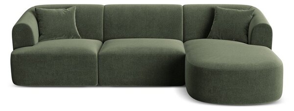 Зелен кадифен ъглов диван (десен ъгъл) Campi – Cosmopolitan Design