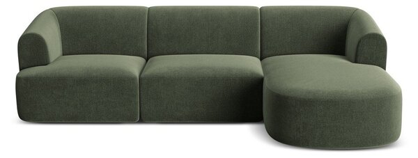 Зелен кадифен ъглов диван (десен ъгъл) Campi – Cosmopolitan Design