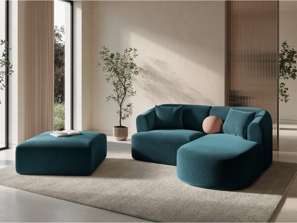 Кадифена табуретка в петролен цвят Campi – Cosmopolitan Design