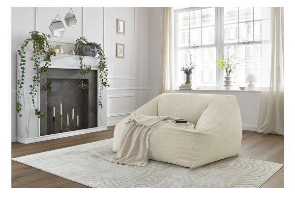 Бежов пуф от рипсено кадифе Lilibet – Bobochic Paris