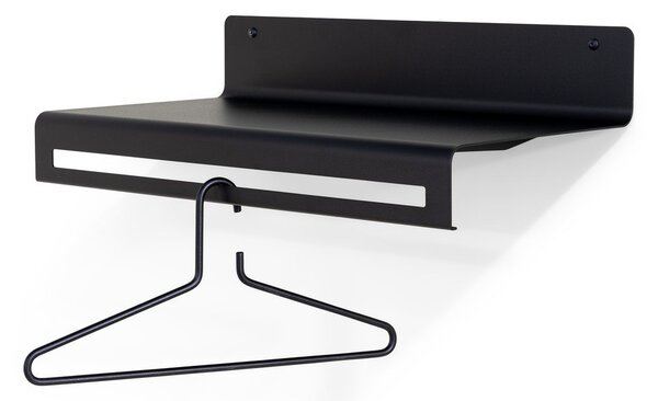 Черна метална стенна закачалка с рафт 60 cm Sway – Spinder Design