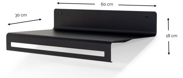 Черна метална стенна закачалка с рафт 60 cm Sway – Spinder Design