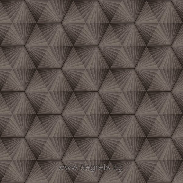 Тапет хартиен Гекса 3D кафяв