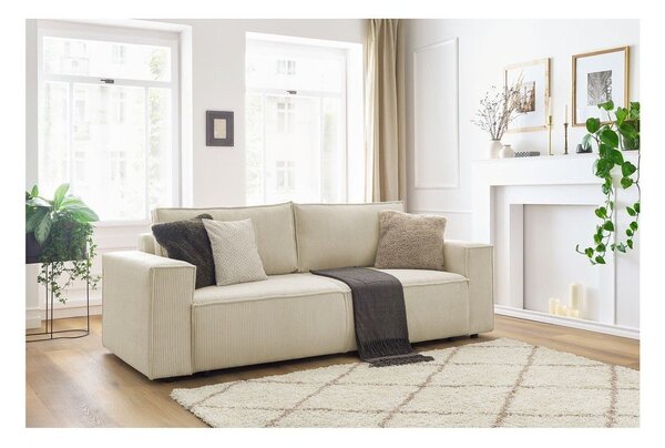 Бежов диван от велур 245 cm Nihad - Bobochic Paris
