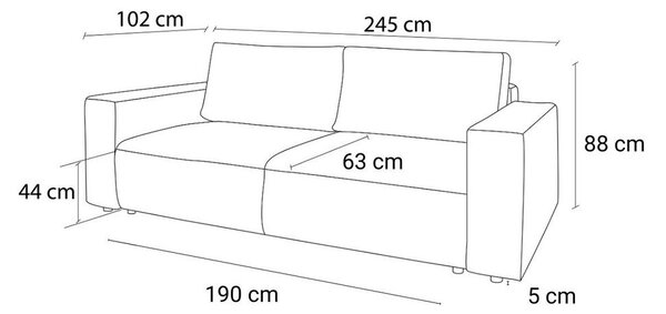 Тъмносив диван от велур 245 cm Nihad - Bobochic Paris