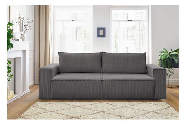 Тъмносив диван от велур 245 cm Nihad - Bobochic Paris