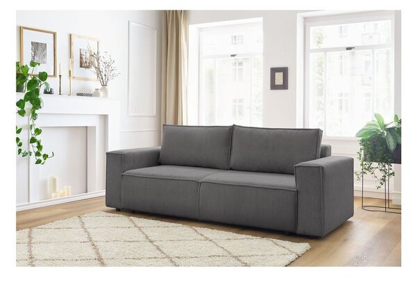 Тъмносив диван от велур 245 cm Nihad - Bobochic Paris