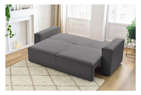 Тъмносив диван от велур 245 cm Nihad - Bobochic Paris