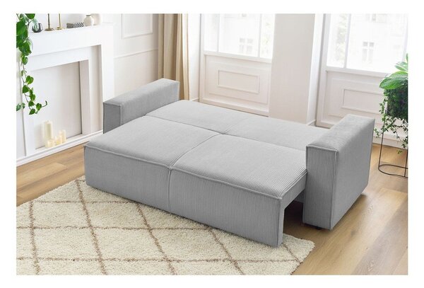 Светлосив диван от велур 245 cm Nihad - Bobochic Paris