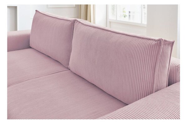 Светлорозов диван от велур 245 cm Nihad - Bobochic Paris