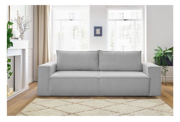 Светлосив диван от велур 245 cm Nihad - Bobochic Paris