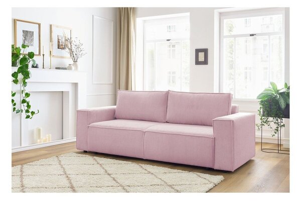 Светлорозов диван от велур 245 cm Nihad - Bobochic Paris