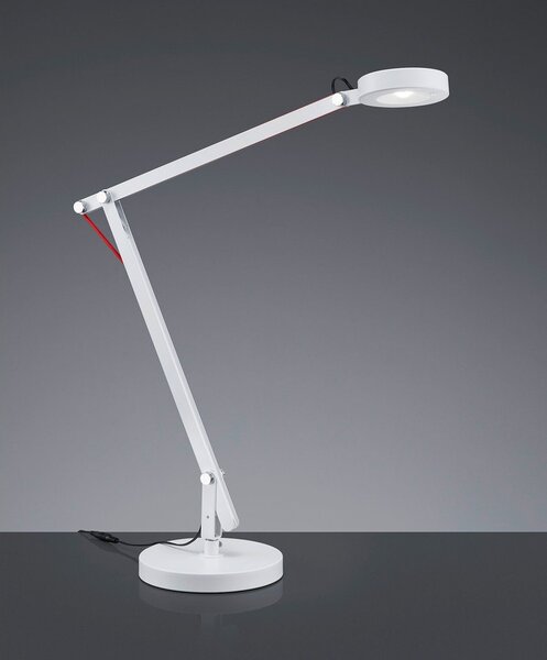 Бяла LED настолна лампа с огъваща се структура (височина 90 cm) Amsterdam – Trio