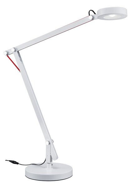 Бяла LED настолна лампа с огъваща се структура (височина 90 cm) Amsterdam – Trio